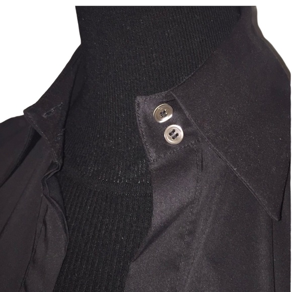 New BCBG Woven Cotton Black Down Button Top Sz XS - Picture 5 of 11